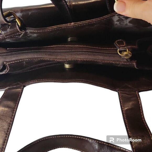 Simple Vintage Vegan Leather Brown Bag - Picture 10 of 11